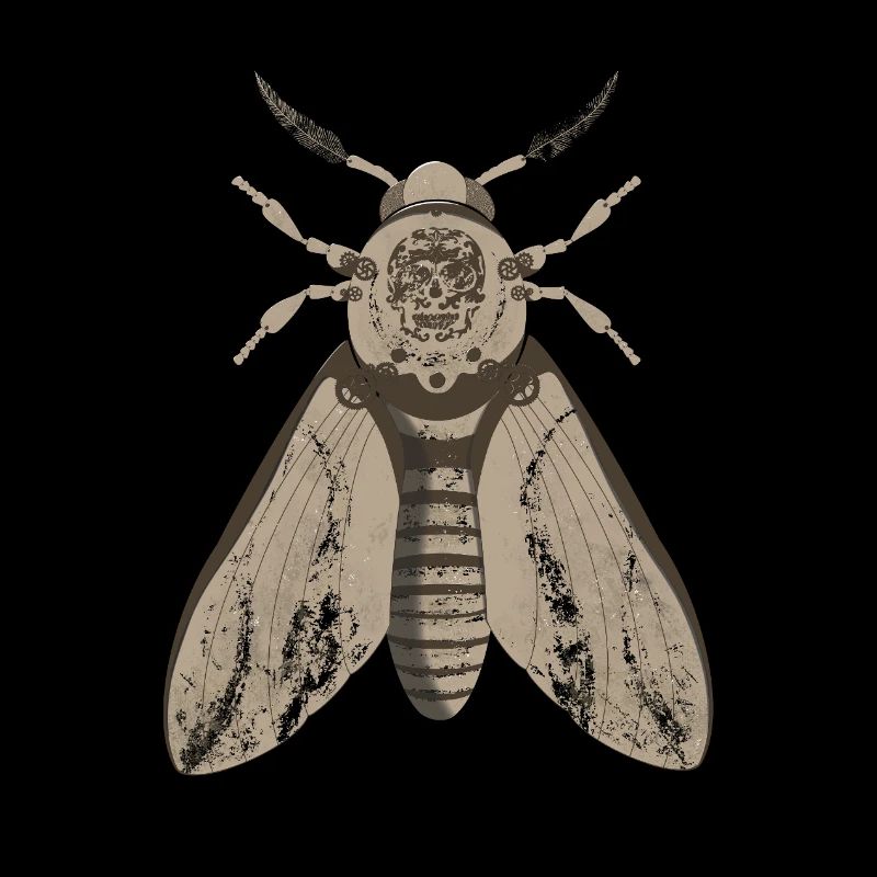 Skull Moth in Steampunk Style