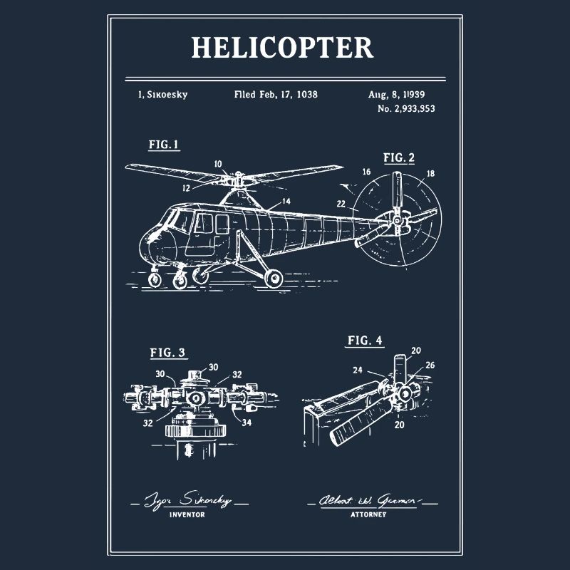 Hubschrauber-Bauplan