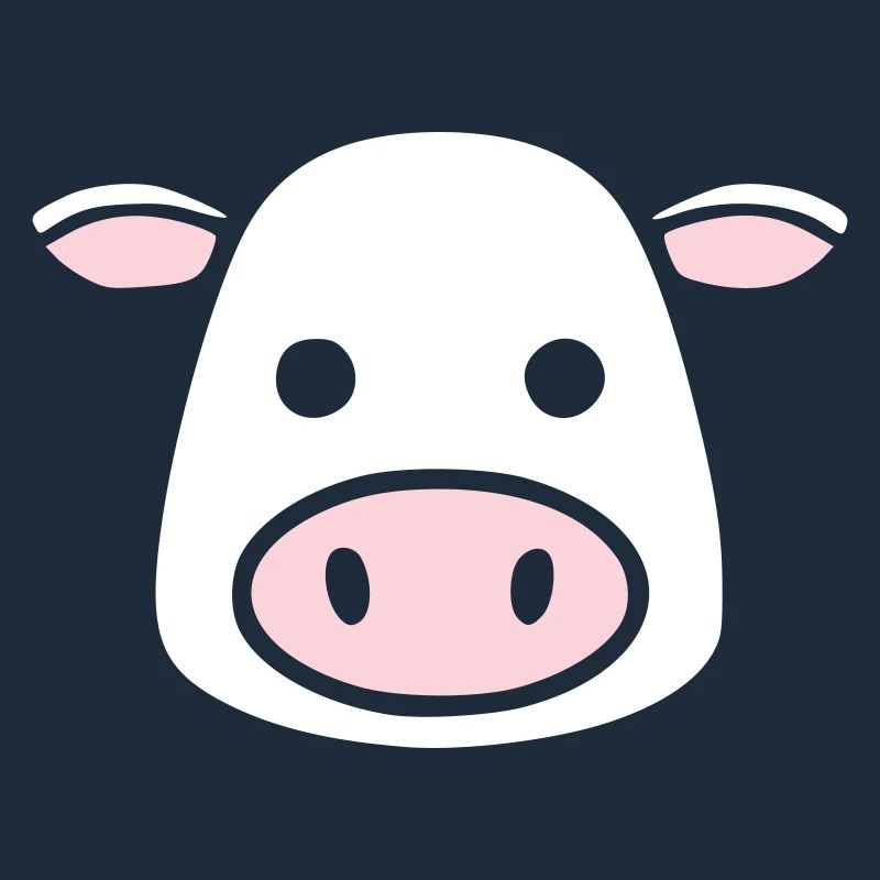 Cute Cow Head Face Comic Vector