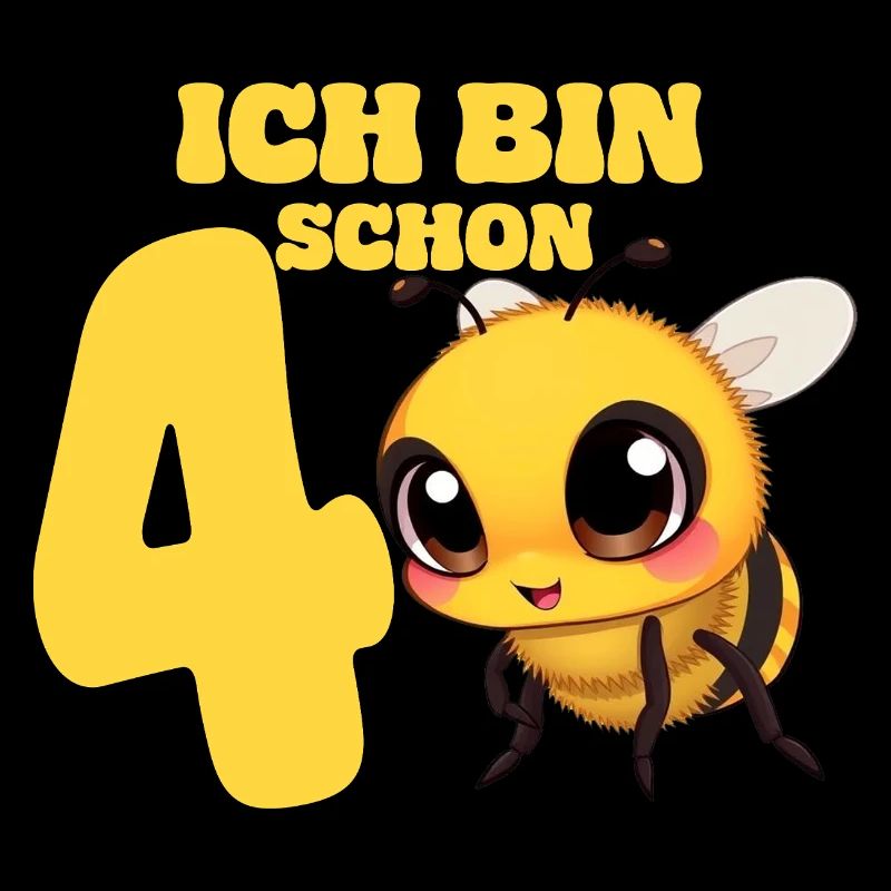 Birthday 4 Years Old Bee Bees Cute Bee