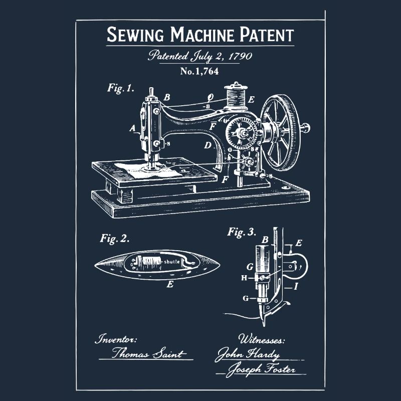 Brevet de plan de machine à coudre vintage