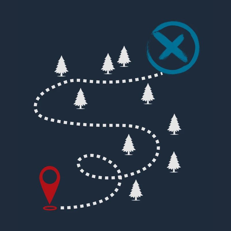 Carte d’aventure graphique de géocaching
