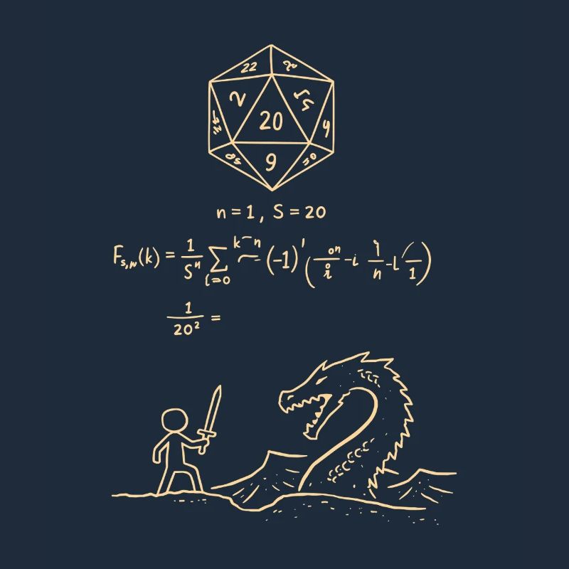D20 Dice Probability Shirt RPG Nerd Math Fantasy 