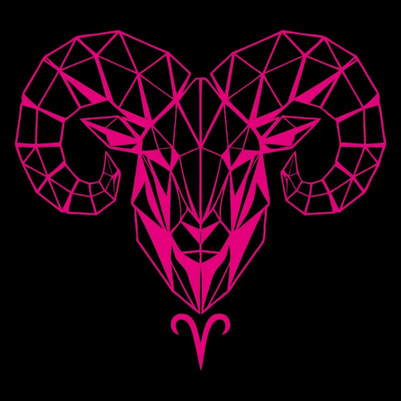 Geometrischer PinkWidder Kopf