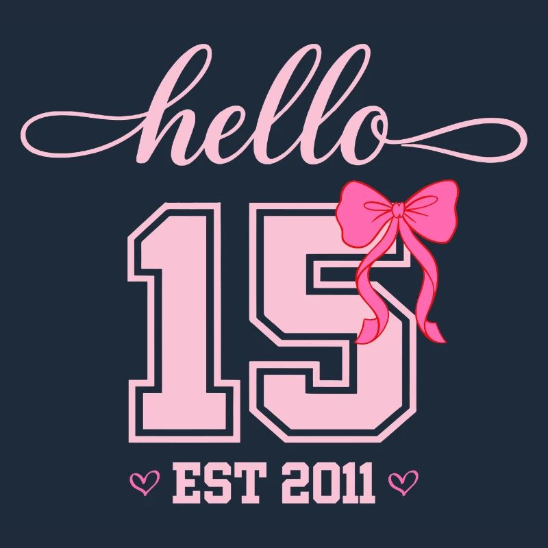Hello 15 Est 2011 Mädchen Geburtstag Design