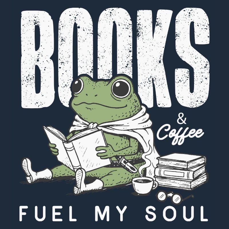 Bücherfrosch & Kaffee Bücherwurm Leseratte Buch