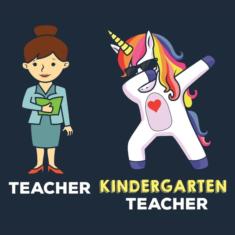 Kindergarten Teacher Dabbing Einhorn