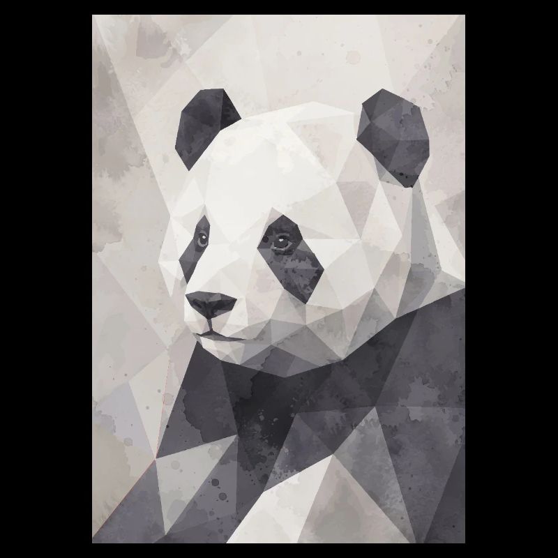 Geometrischer Panda Polygon Art 