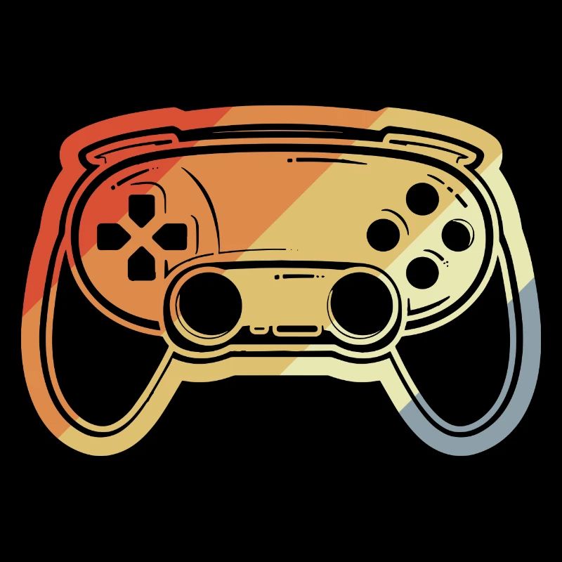 Vintage Game Controller Zeichnung