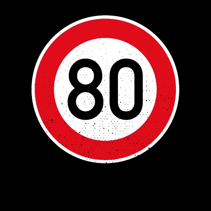 80th Birthday Sign Speed Limit Gift Speed 80