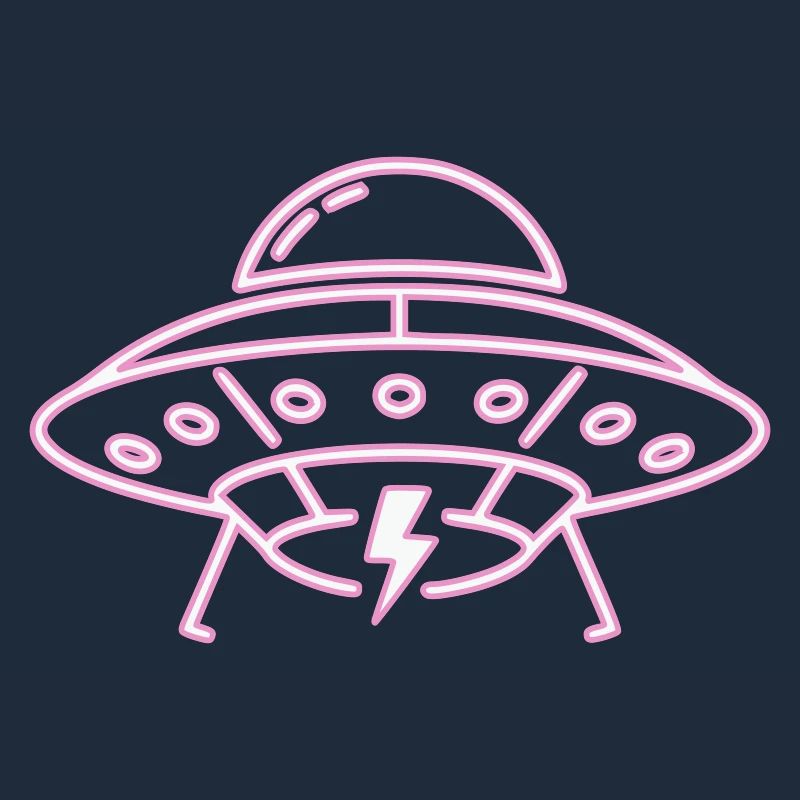 UFO Neon Pink Blitz Party Techno Vektor
