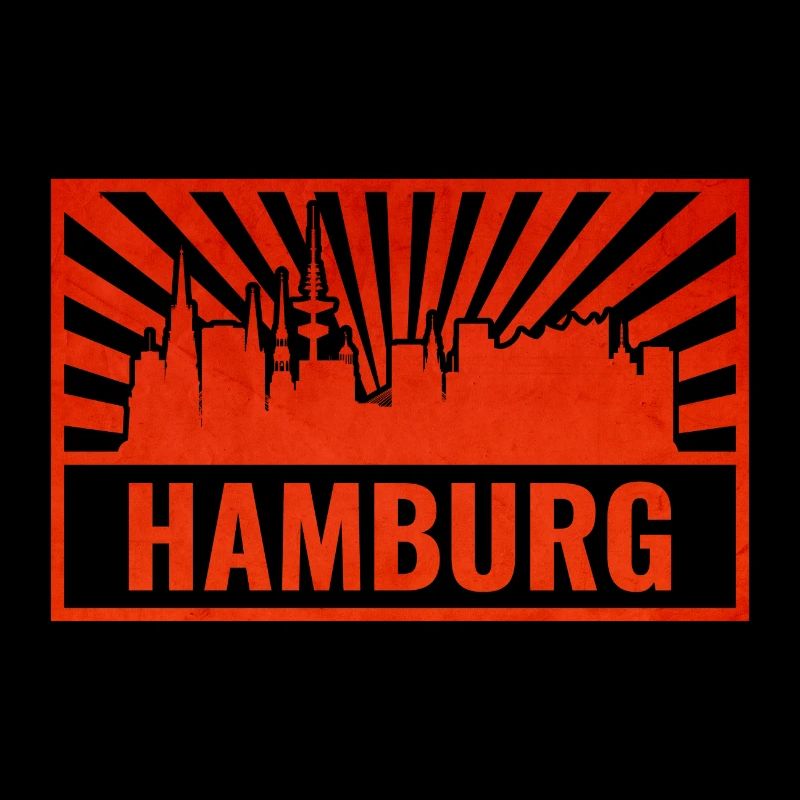 Hamburg Skyline Siebdruck