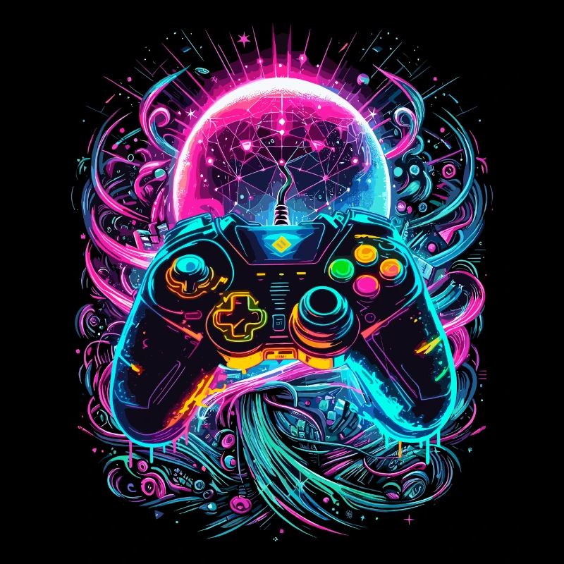 Synthwave Cyberpunk Gaming Controller