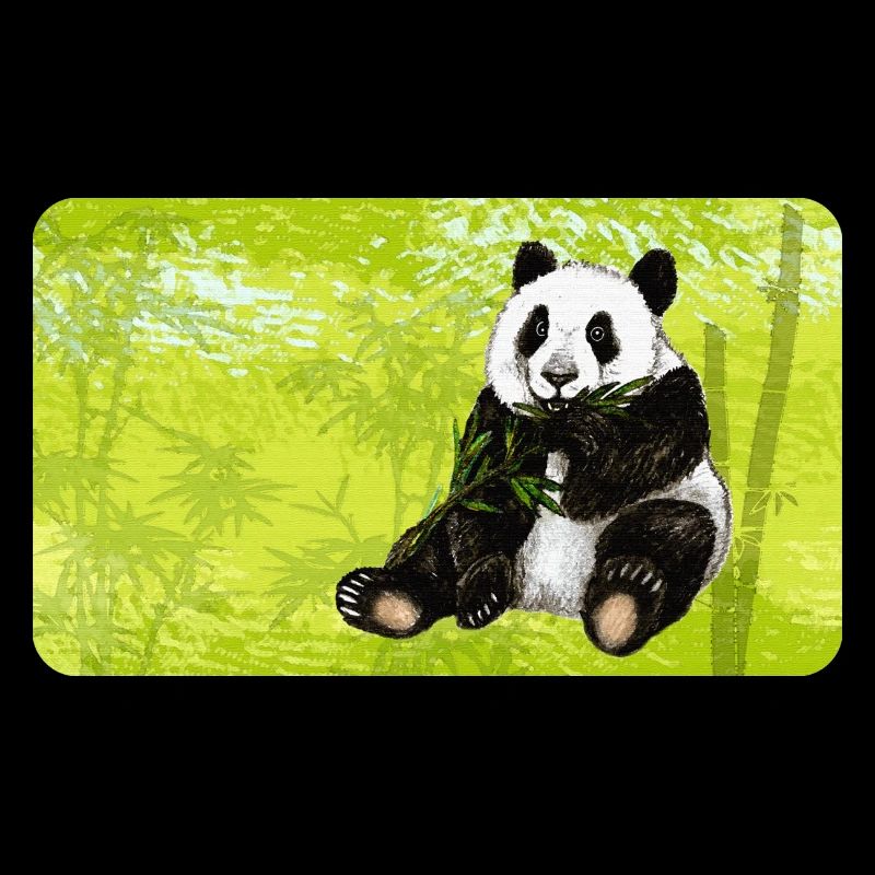 Ours panda mignon avec bambou dans la forêt de bambous
