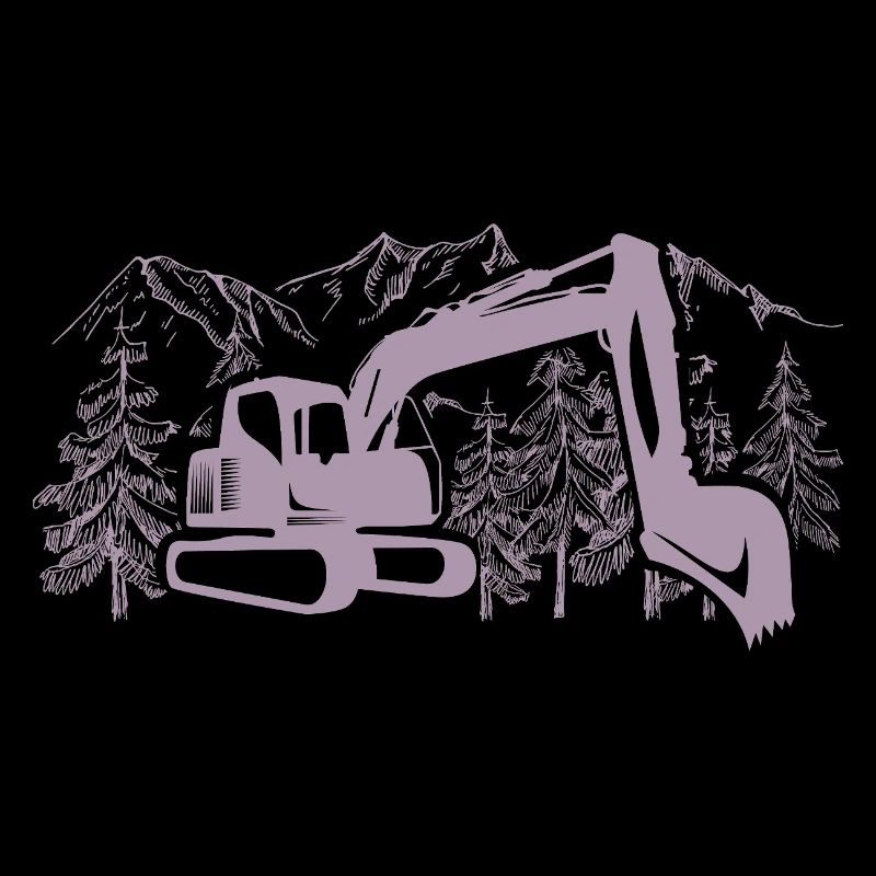 Bagger Silhouette Baugeräteführer Arbeit