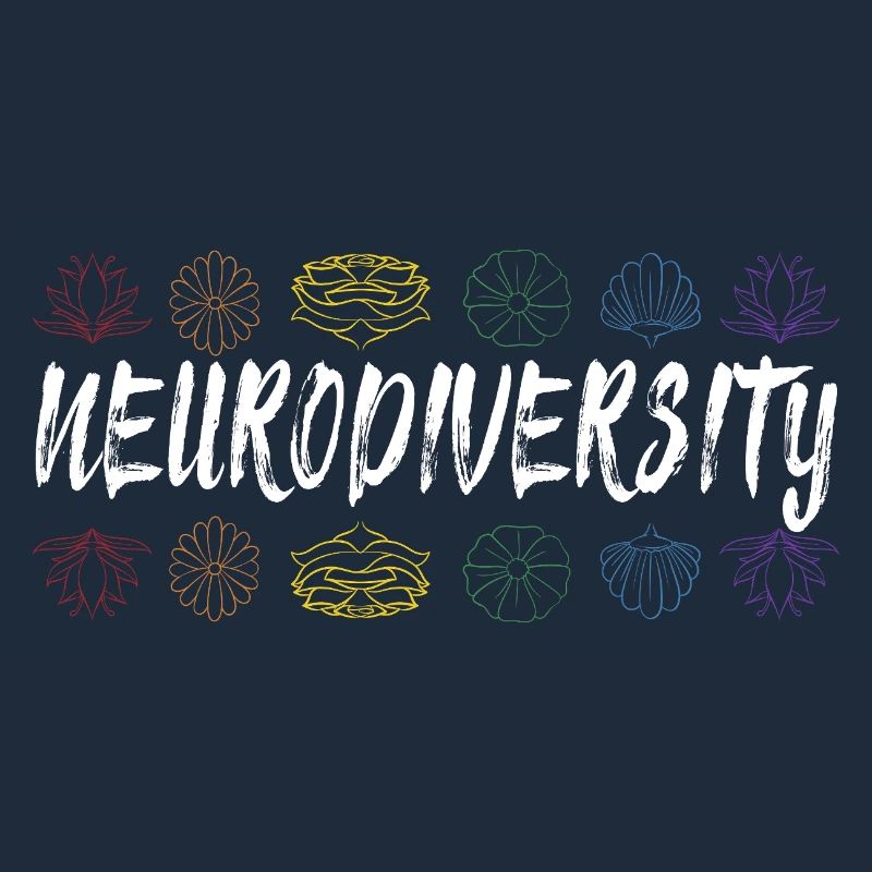 Neurodiversity Rainbow Floral Typography