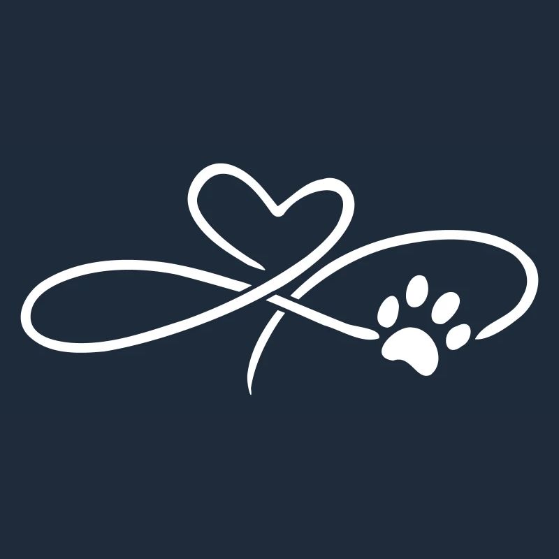 Infinity Herz mit Pfote Hund Katze