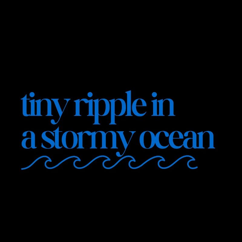 Tiny ripple in a stormy ocean with waves
