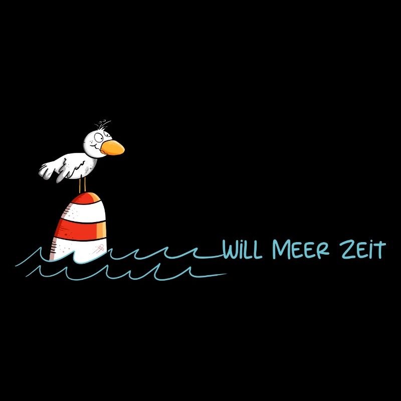 Drollige Möwe Will Meer Zeit