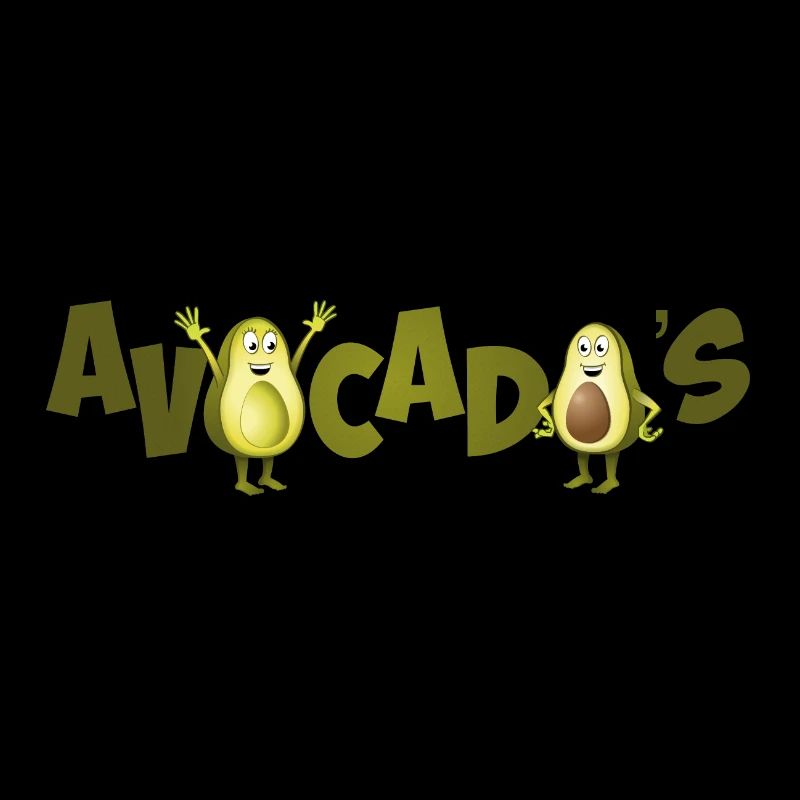 Fröhliches Bild von zwei Avocados.
