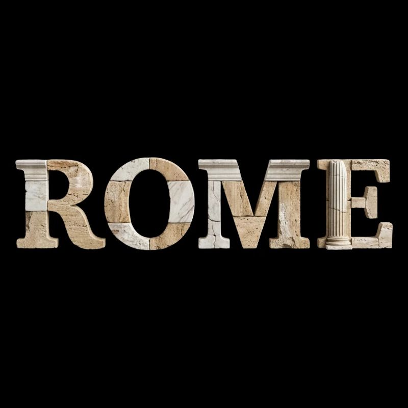 Rome / Rome : Typographie avec architecture ancienne