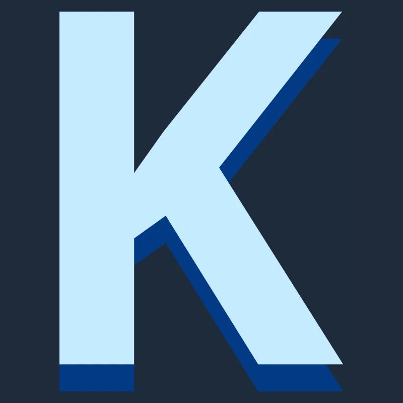 Letter k blue pop and modern