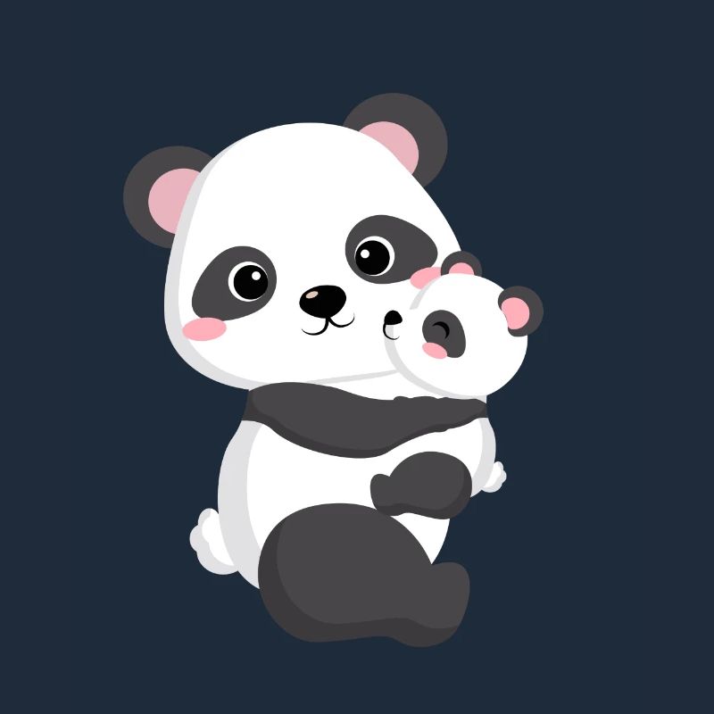 Maman et moi panda mignon avec maman cadeau