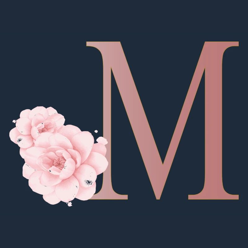 Buchstabe M mit Blumen