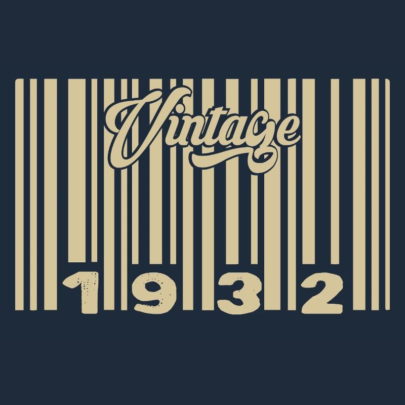 vintage 1932 Code barre 1932: Année 2025.
