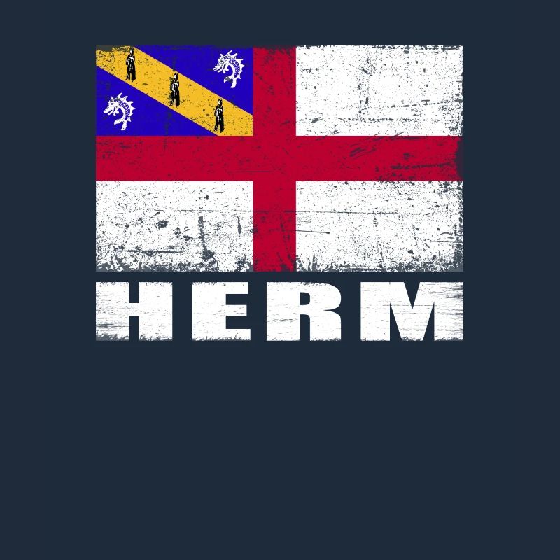 Drapeau Herm Grunge Drapeau Herm