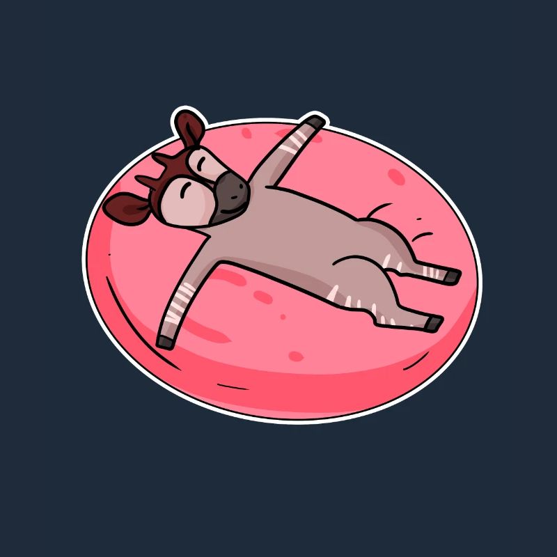 Schlafendes Okapi Waldgiraffe