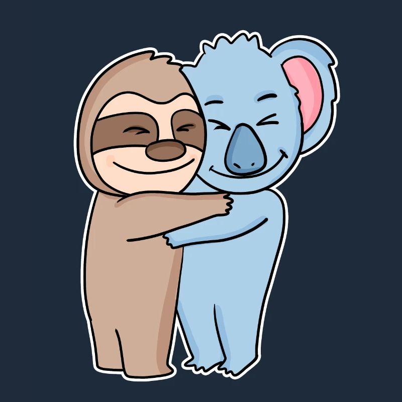 Sloth and koala hugging - hug