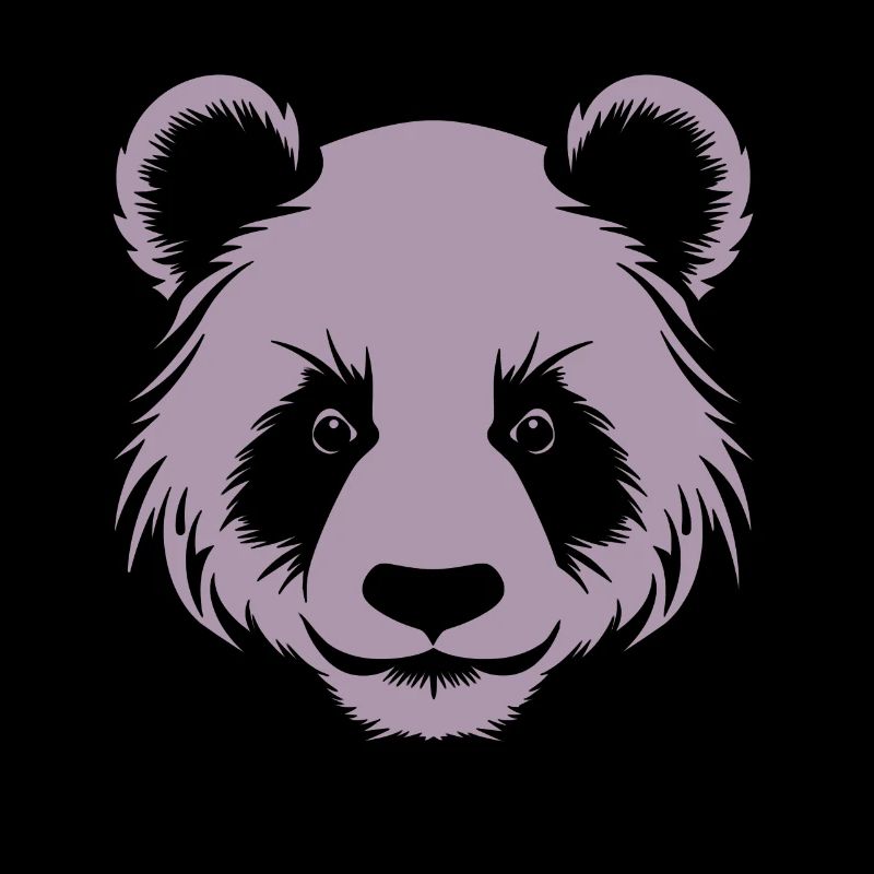 Panda Silhouette Kopf Portrait