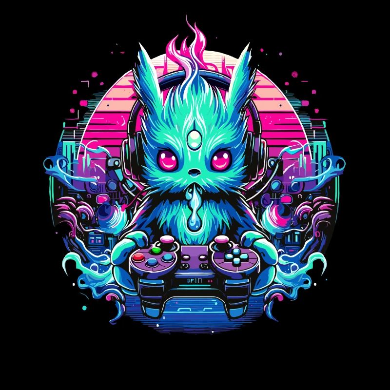 Synthwave Zocker Gaming Alien
