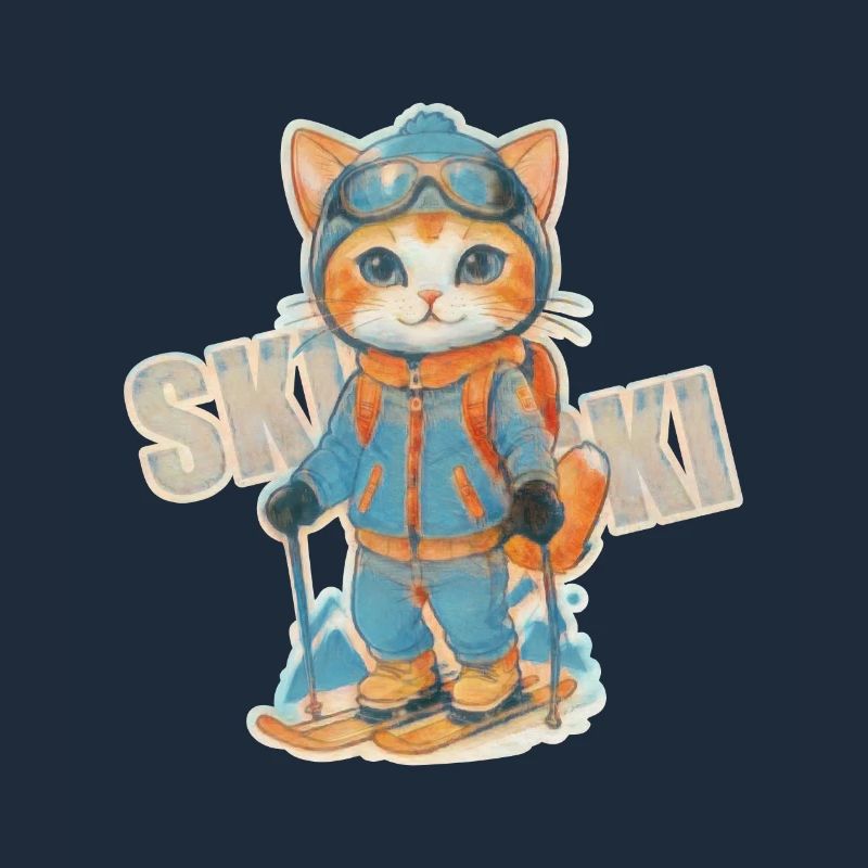 Adorable Skiing Kitty Adventure