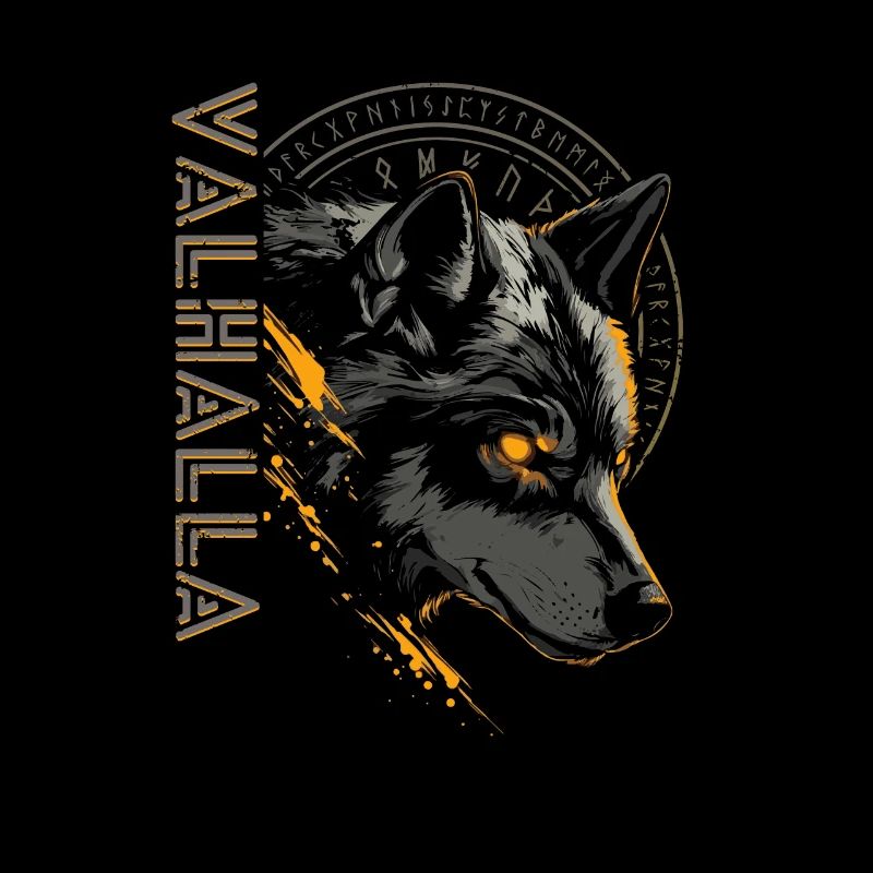 Vegvisir Runen Wolf Walhalla Wikinger Nordisch