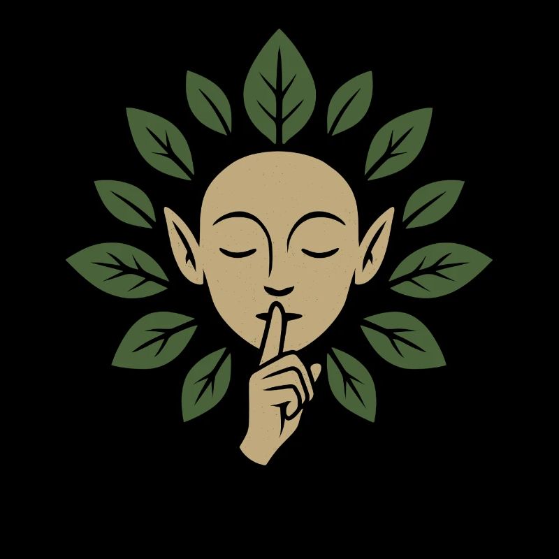 Elfin silence surrounded with leaves