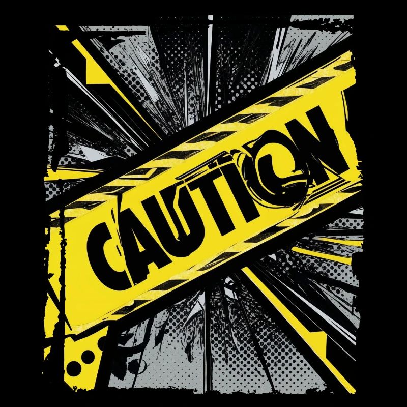 Funny Trendy Black Yellow Caution Tape Warning