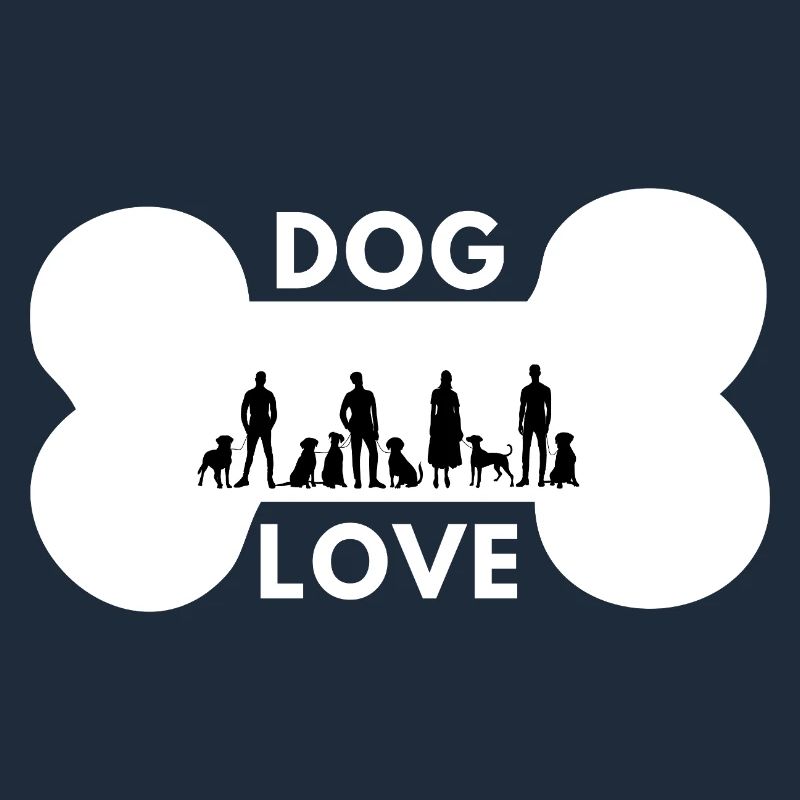 Hunde lieben Menschen (schwarzer Hintergrund)