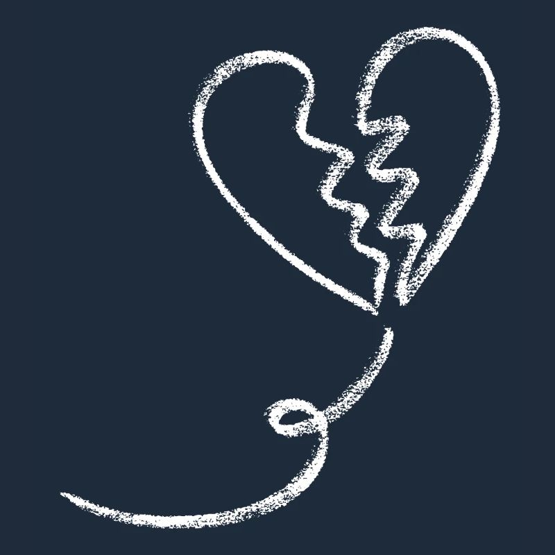 broken heart sketch painted pencil
