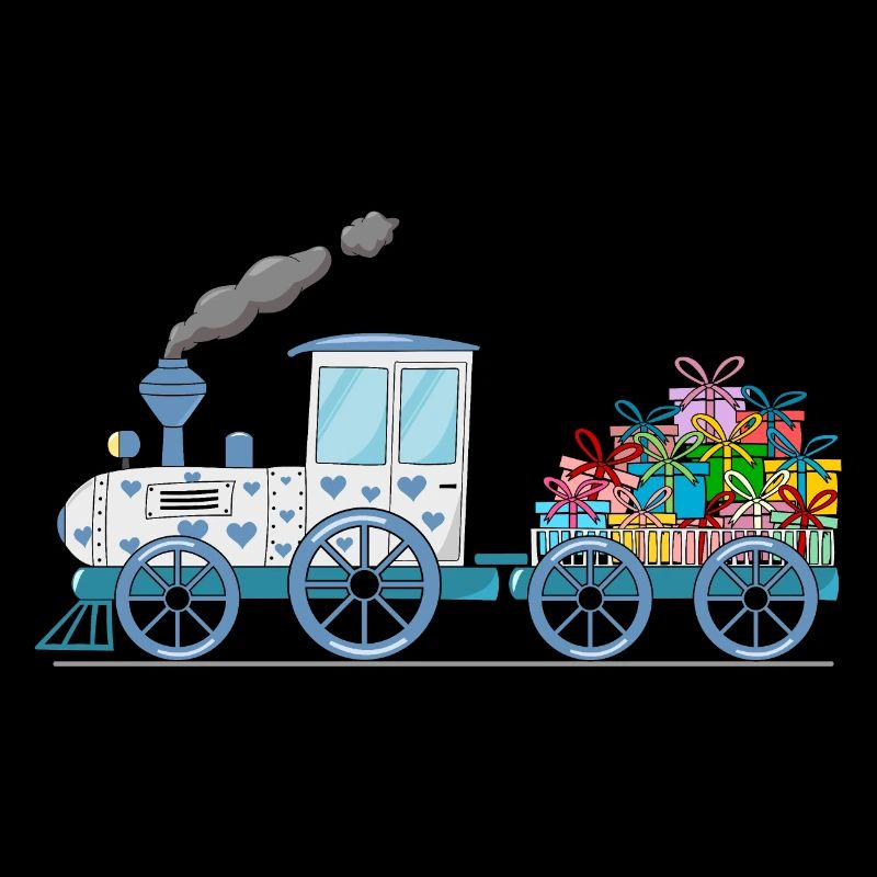Kinderzug Eisenbahn mit Anhänger weiß