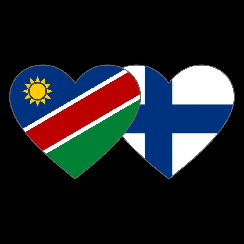Namibia Finland Flag Heart