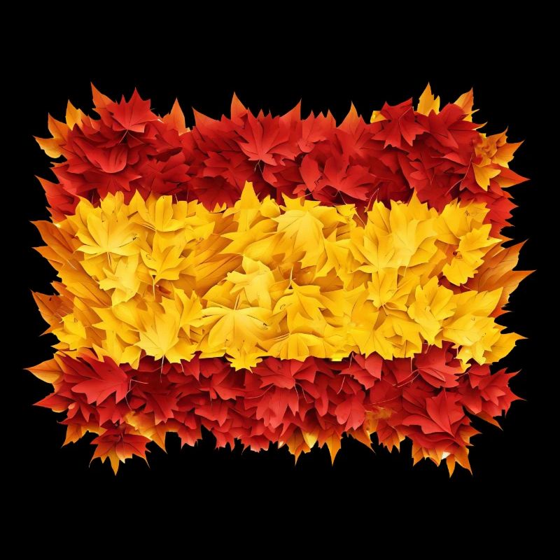 Automne en Espagne: drapeau et feuillage d’automne