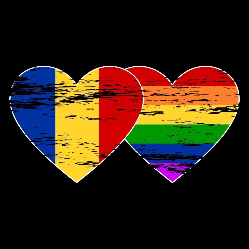 Drapeau arc-en-ciel de Roumanie utilisé