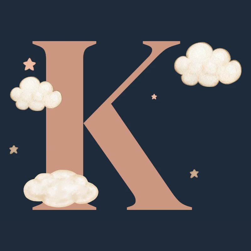 Letter k clouds stars