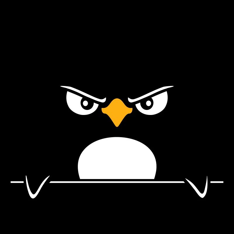 Pinguin Guckt Ernst Böse Gefährlich hinter Mauer