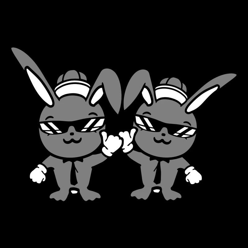 2 Hasen Sonnenbrille Cappy Krawatte Mütze Freunde