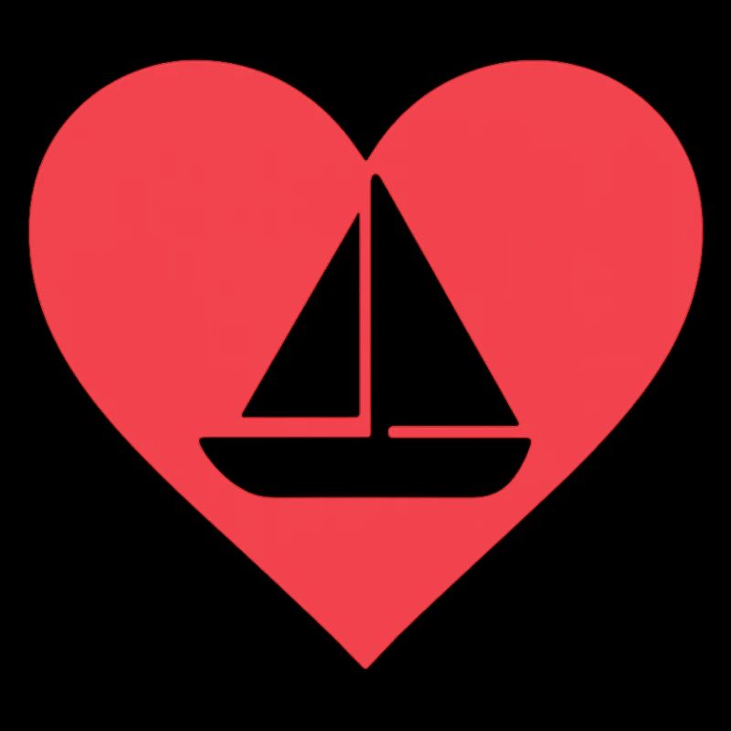 Heart with sailboat design