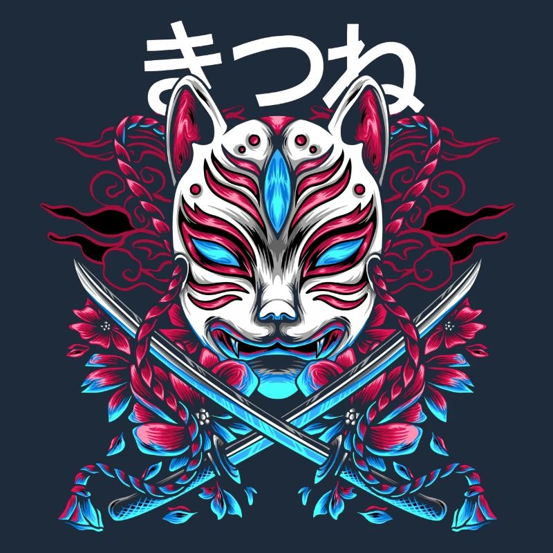 Démon japonais Style de chat avec les épées de Katana