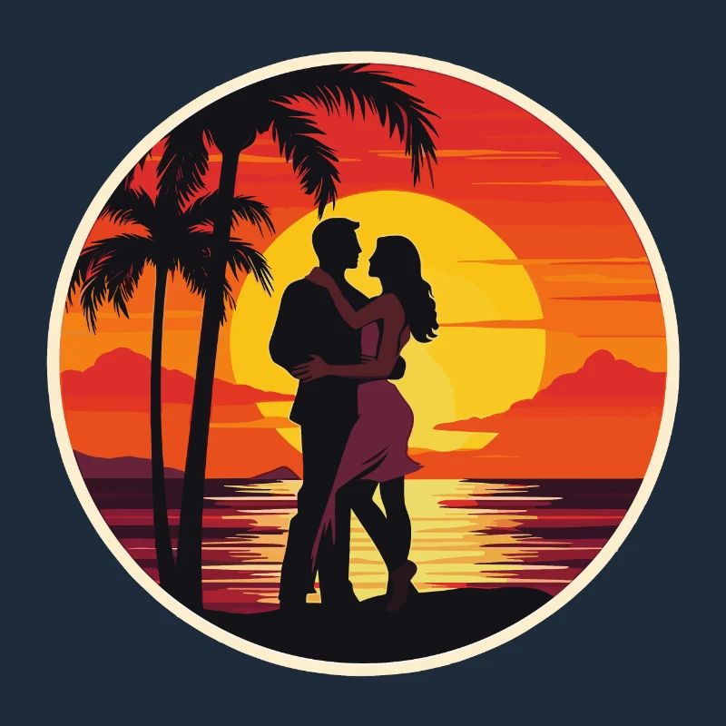 Coucher de soleil Couple Plage